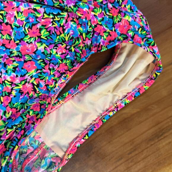 Vintage 80s 90s Sassafras Women's Bathing Suit 7/8 Small Floral One piece Beach - Picture 7 of 7